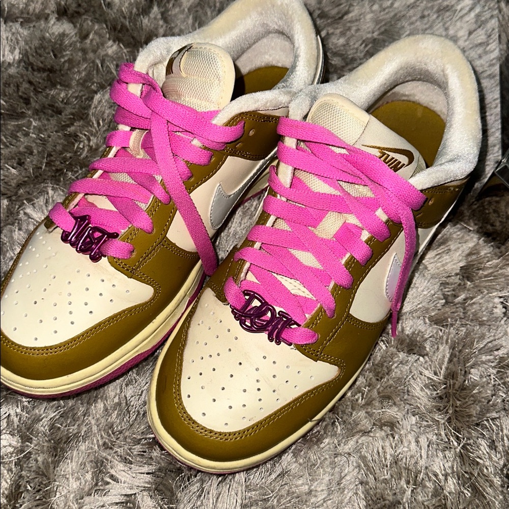 Nike Sneakers with Pink and Tan Accents